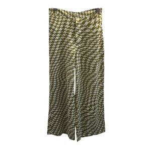 Urban Outfitters Olympia Scarf Green & White Houndstooth Silky Pants Size M